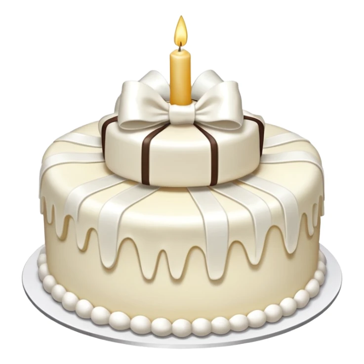 Happy birthday white bow cake glowy sticker