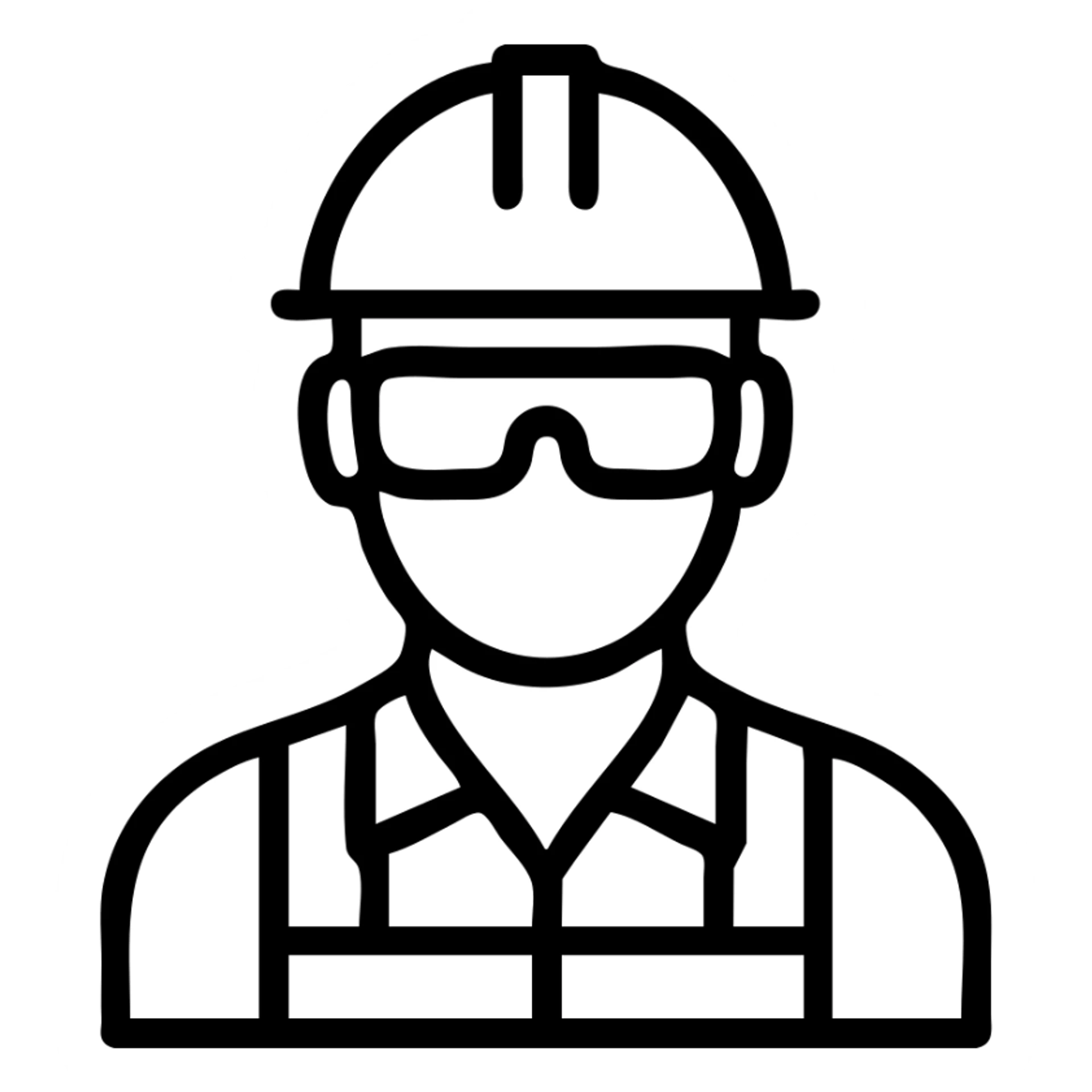 simple engineer avatar, line art, with safety glasses sticker