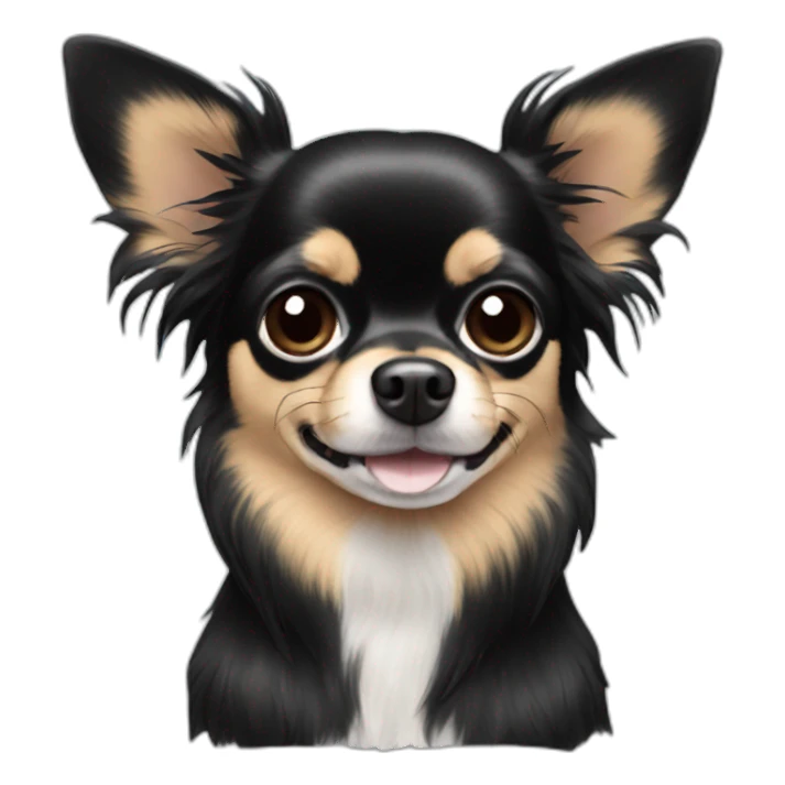 black long hair chihuahua sticker