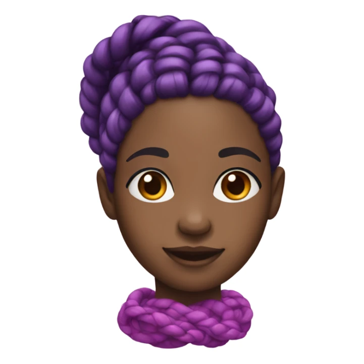 Black girl with purple and pink braids sticker