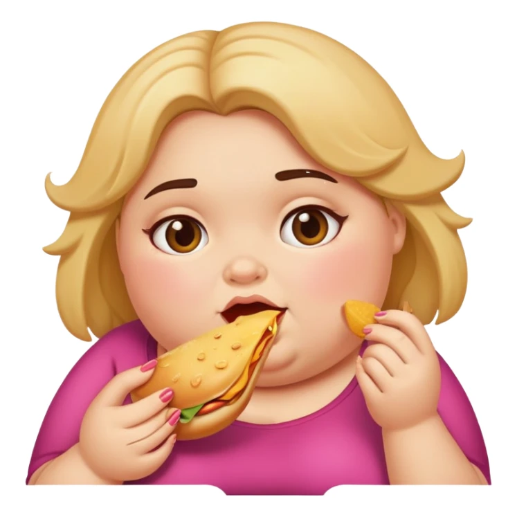fat girl eating  sticker
