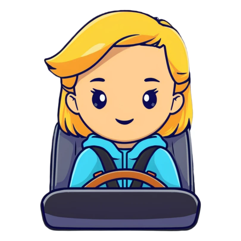 Blonde girl in passenger seat sticker