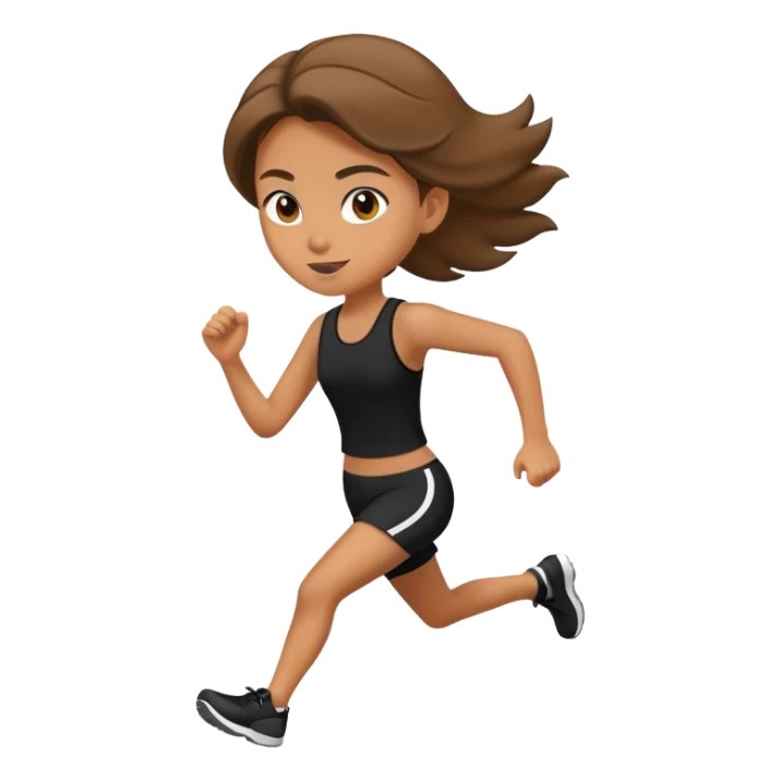 Tan girl in black running sticker