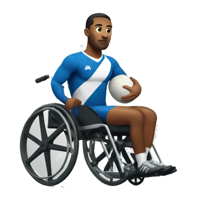 Athlete with a rugby ball in a wheelchair sticker