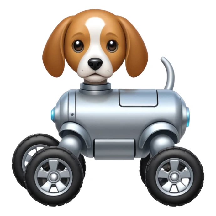 Robot beagle dog with off-road wheels  sticker