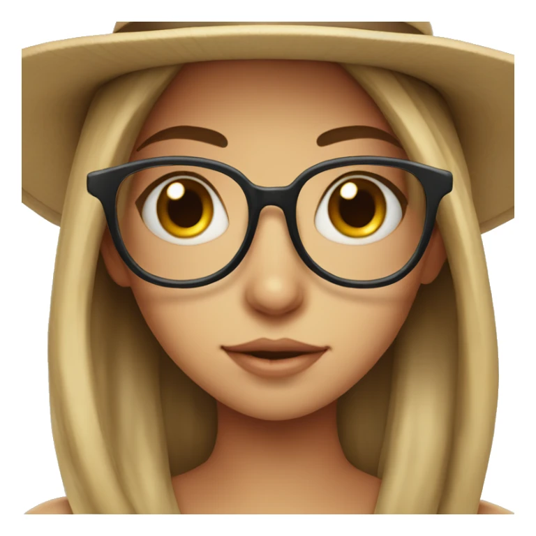 girl in hat with glasses cute  sticker