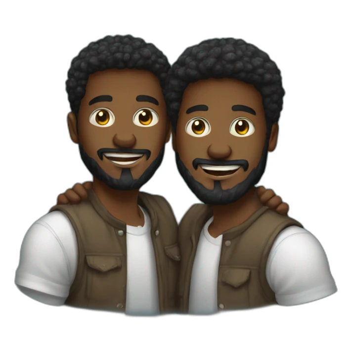 Two young black men with different faces in their 20’s with beards shaking hands with Bitcoin token in their hands  sticker