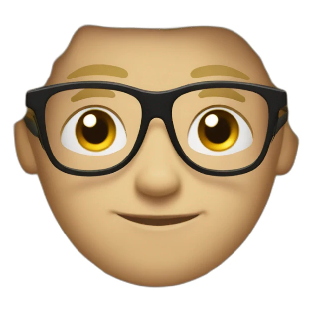 boy with rectangular black glasses and blond spikey hair combed to the left sticker