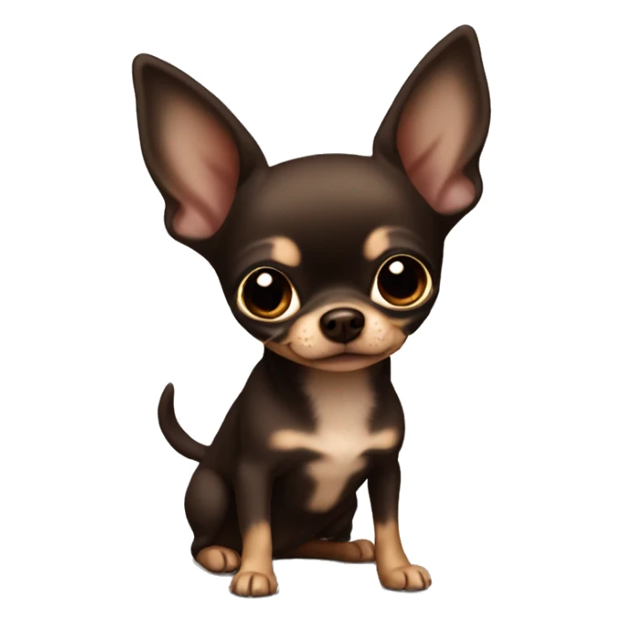Dark Brown Chihuahua cute Little more light sticker