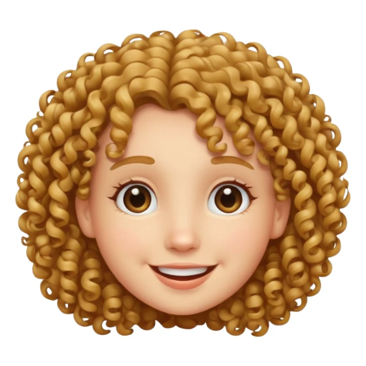 Cute face with a curly hair sticker