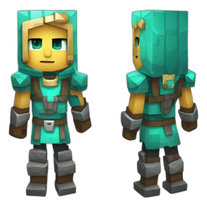 Personnage mincraft avec une armure en diament sticker