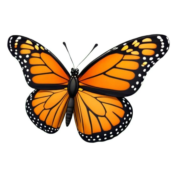 butterfly flying in a green forest, simple and expressive sticker