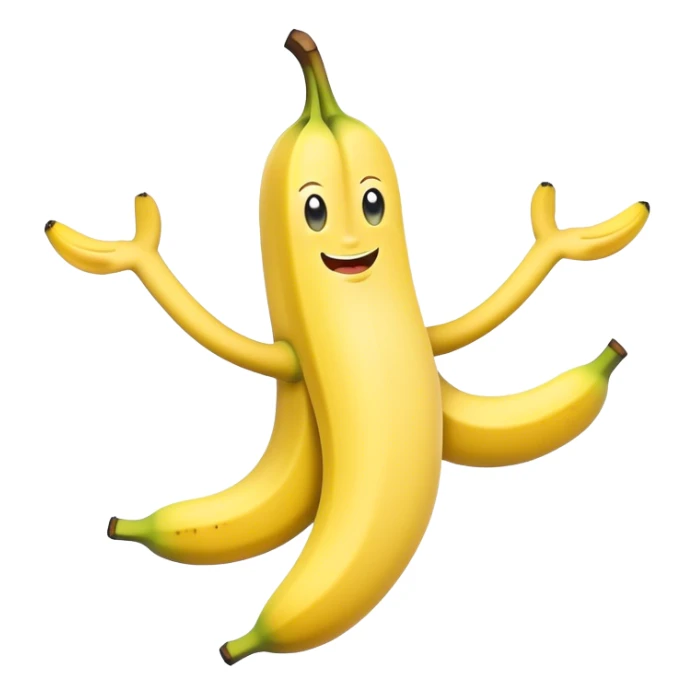 A banana with two arms and two legs  sticker