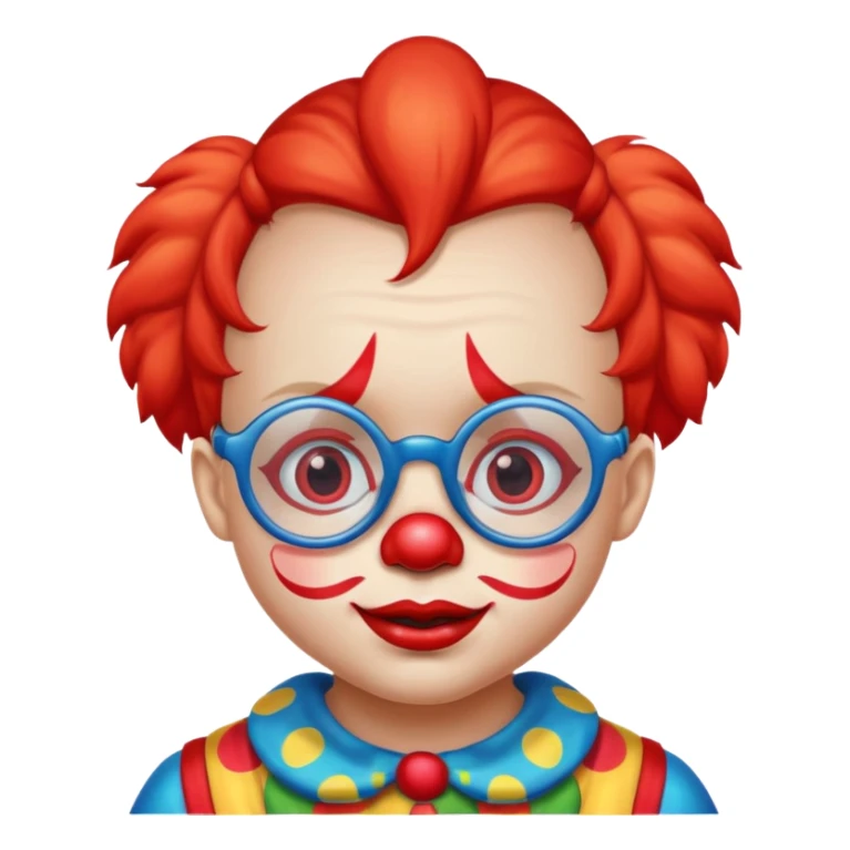 child clown with big eyeglasses sticker