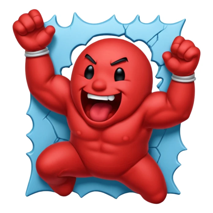 Kool Aid Man smashing through a wall, mouth open shouting Oh Yeah! sticker