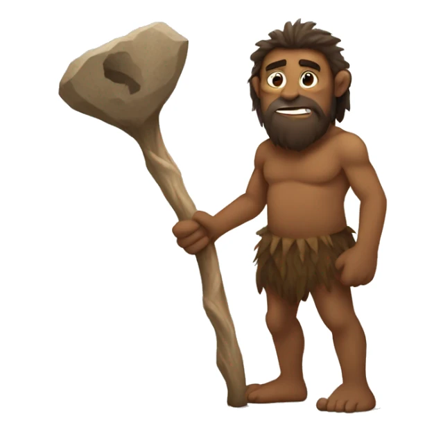 elon mus as a cave man with stick sticker