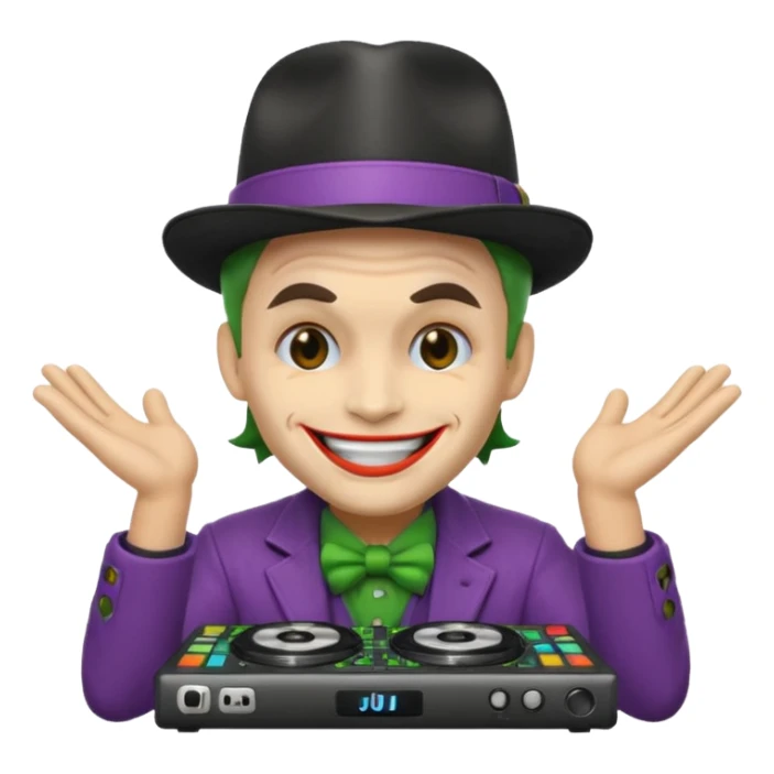 Emoji saying dj joker animation sticker