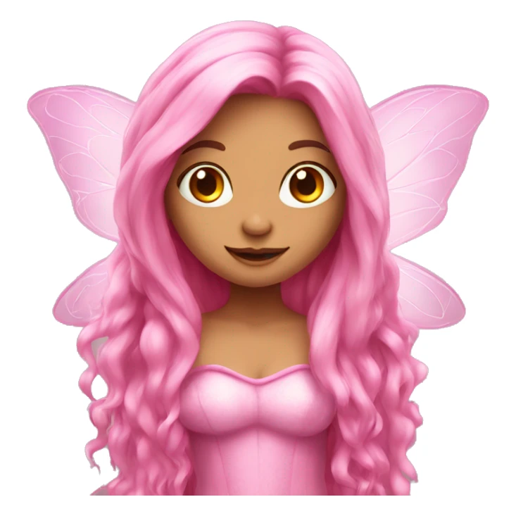 long haired pink fairy sticker