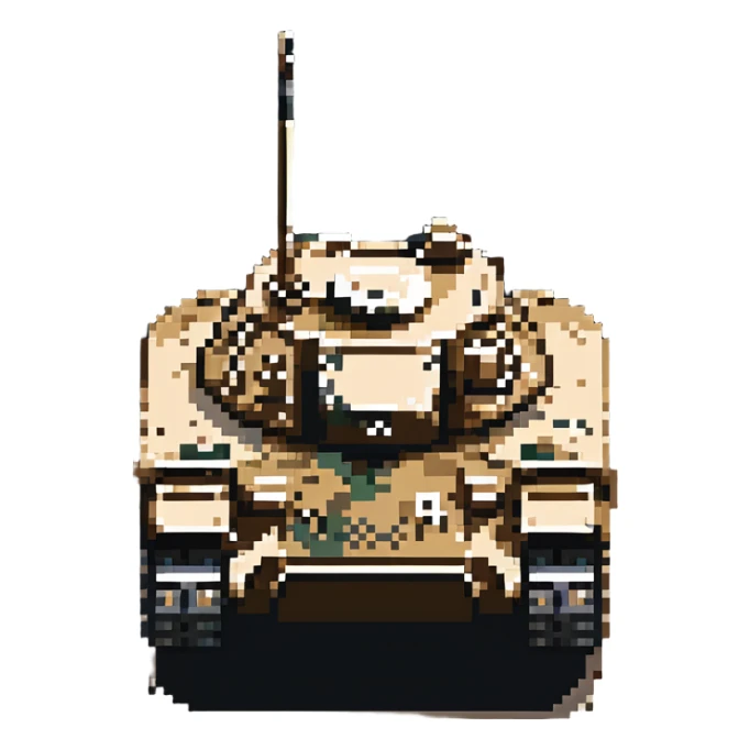 military tank in desert camouflage sticker