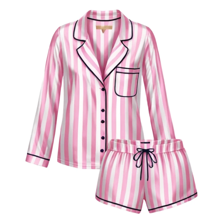 Striped pink and white silk Victoria’s Secret pajama set sticker