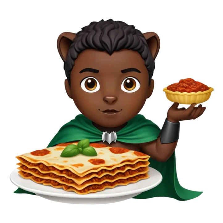 Black panther nigerian cape eating lasagna  sticker