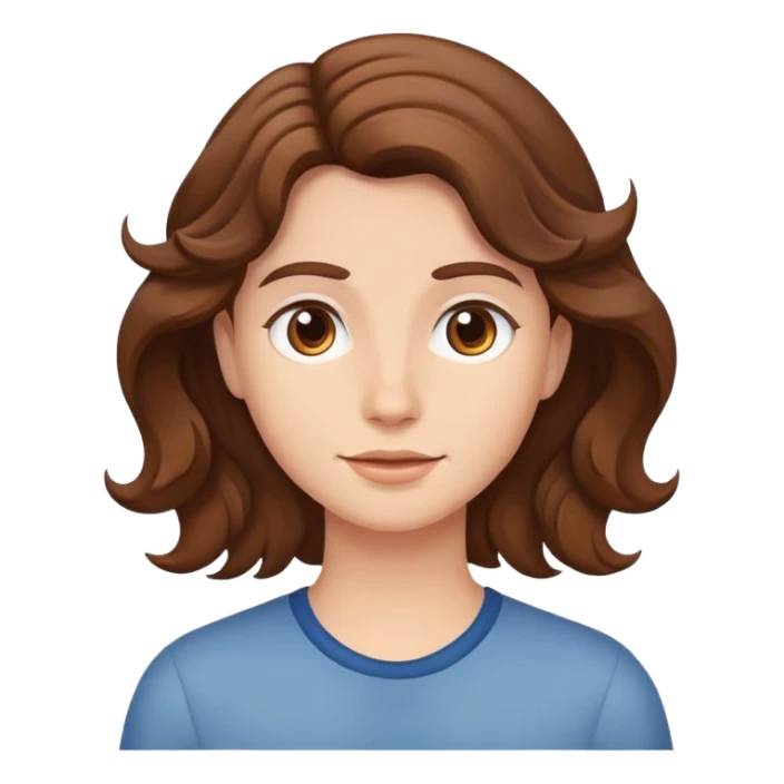 Cabello ondulado de color café sticker