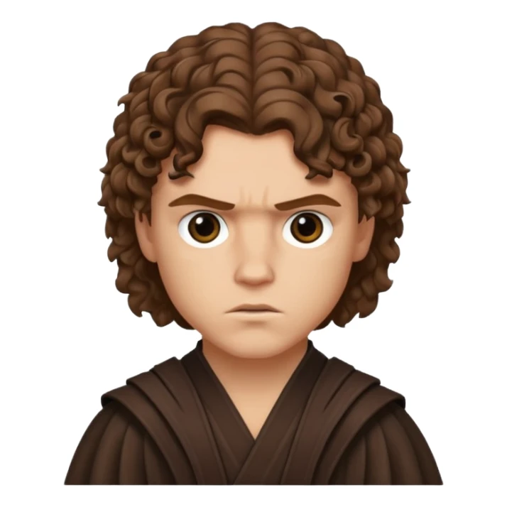 Anakin skywalker scar left eye curly brown hair sticker