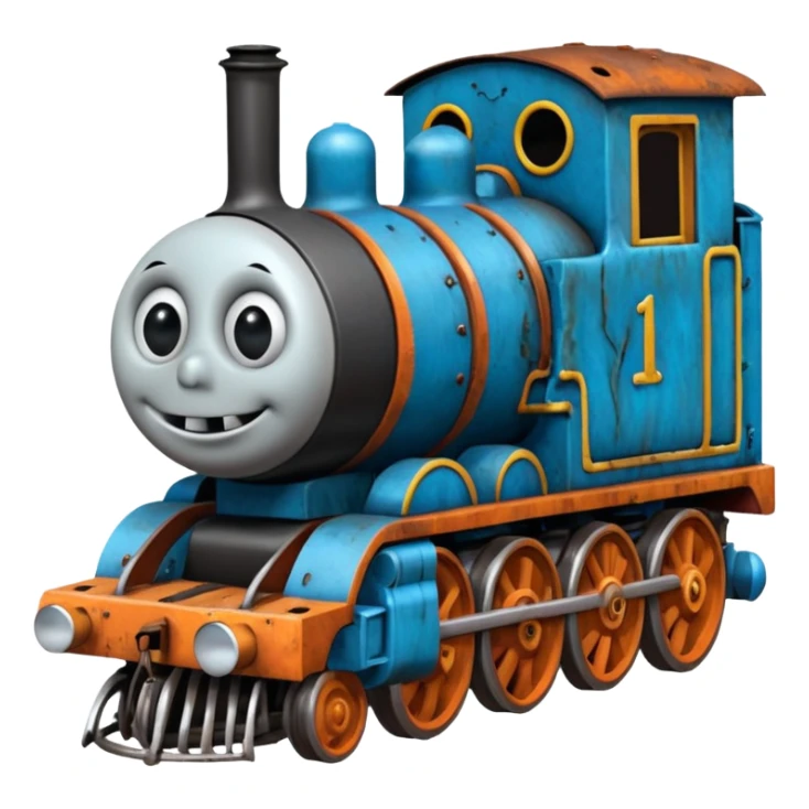 Thomas the Tank Engine died and become abomination  incomprehensible lovecraftian horror sticker