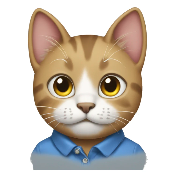 cat wearing a polo that says yabai sticker