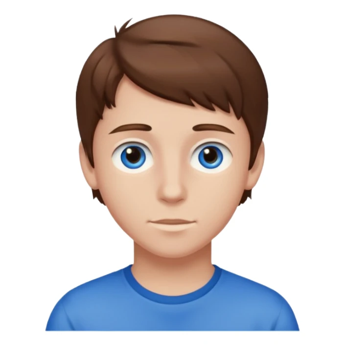 teen boy with brown hair and blue eyes sticker