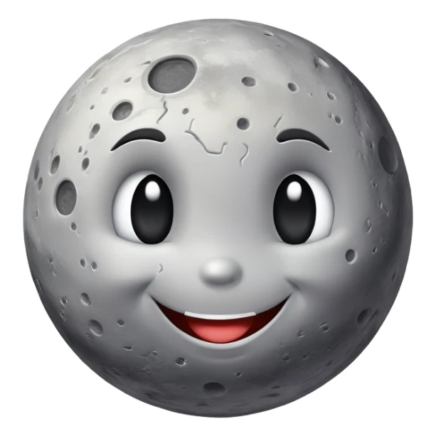 Mercury planet with a cute smiling face and crater details sticker