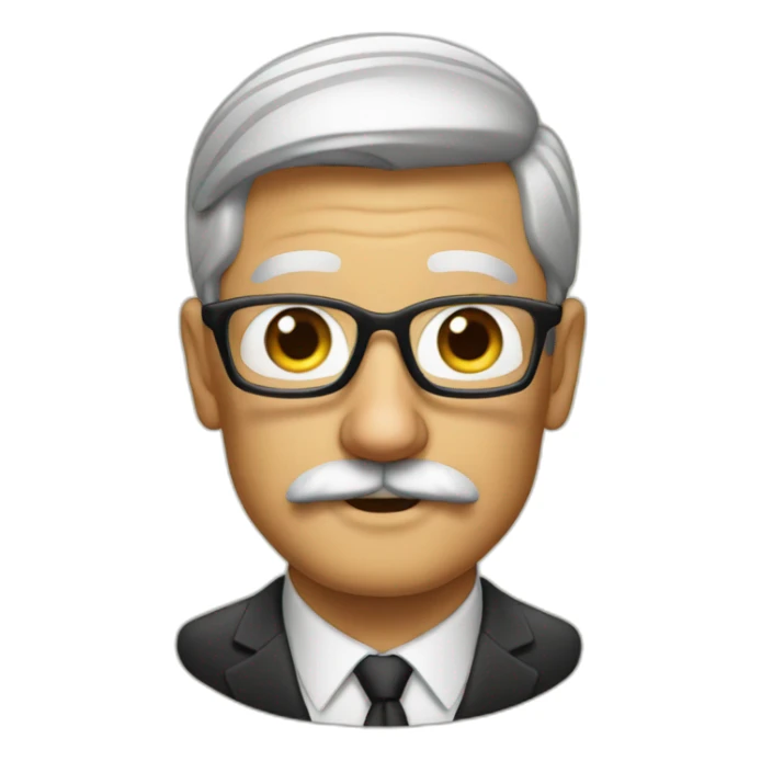 tim cook with a mustache sticker