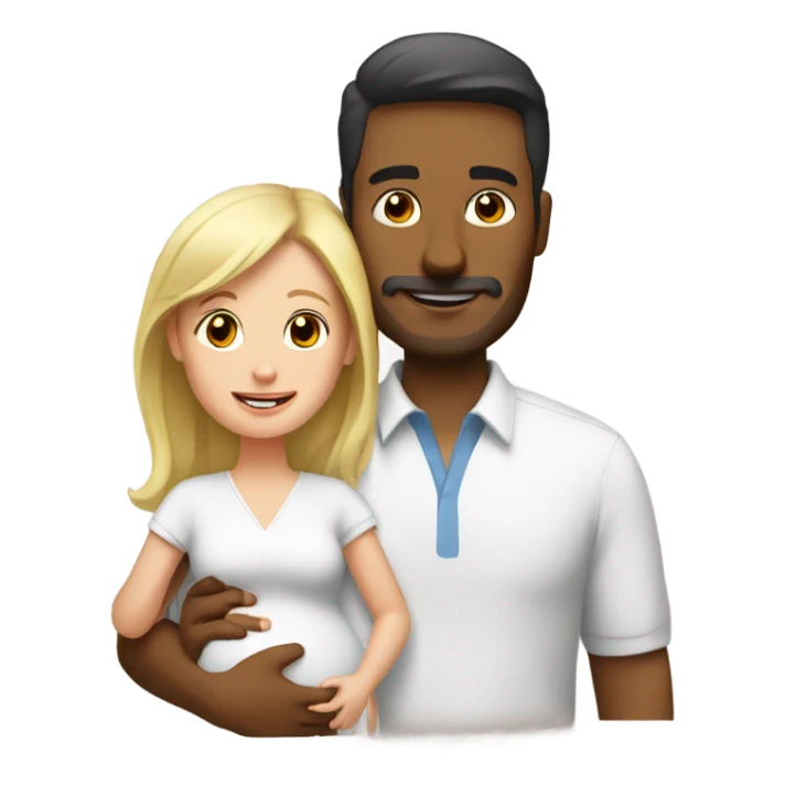 Brown dad wit white wife and baby sticker