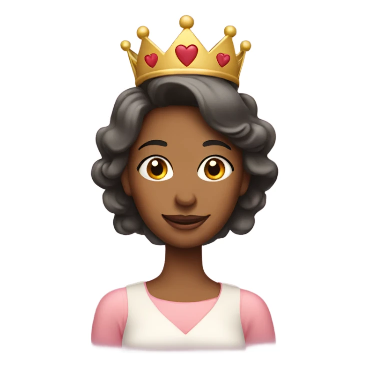 Mom with princess crown and hearts  sticker