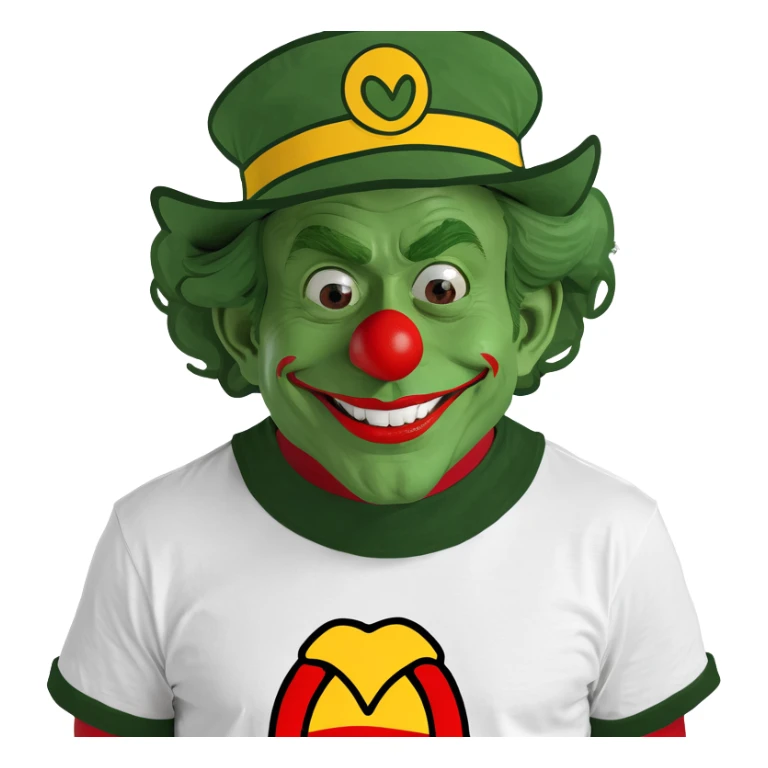 Lucky the Leprechaun, the Celtics mascot wearing a Ronald McDonald T-shirt. sticker