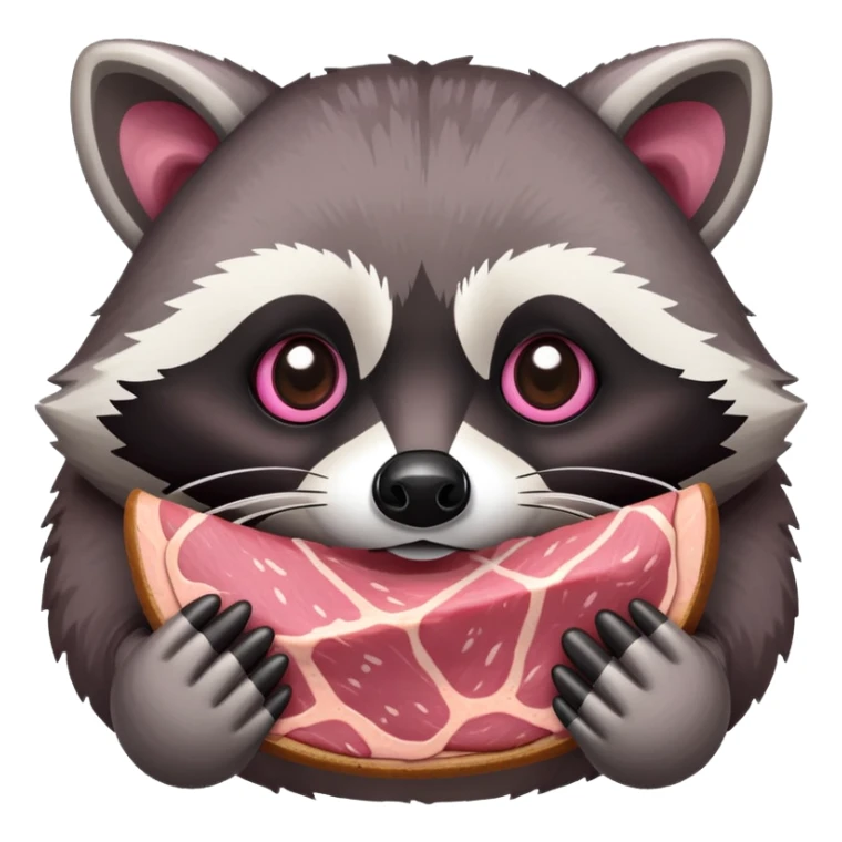 raccoon with SPAM meat EMOJI  sticker
