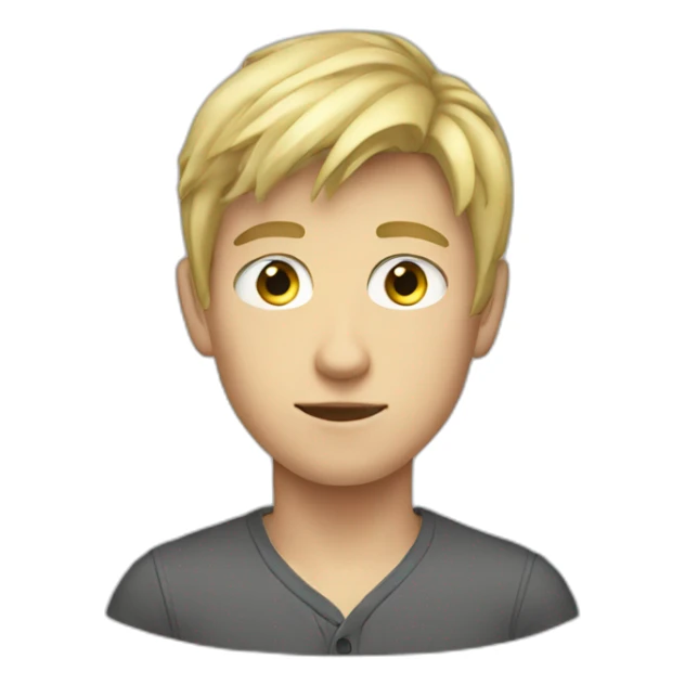blond teenage boy with gray eyes sticker