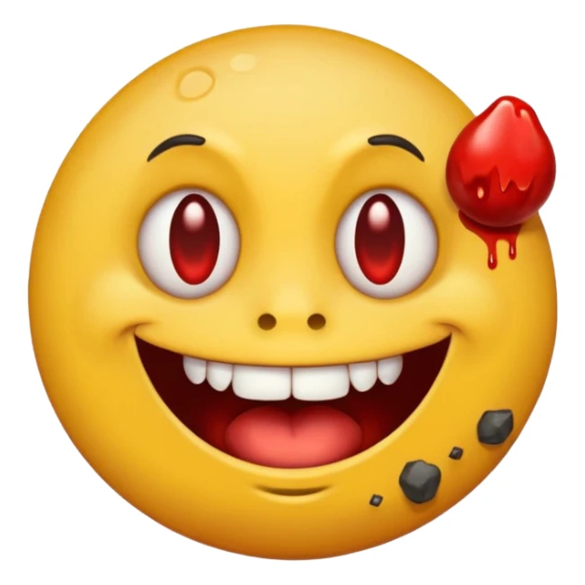 a cursed yellow emoji circle with rock on hands and he looks super drunk sticker