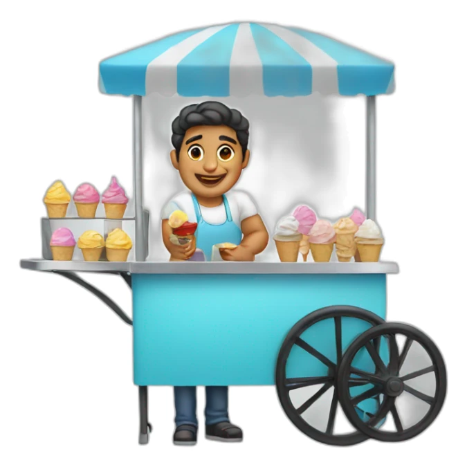 latino selling ice cream cart sticker