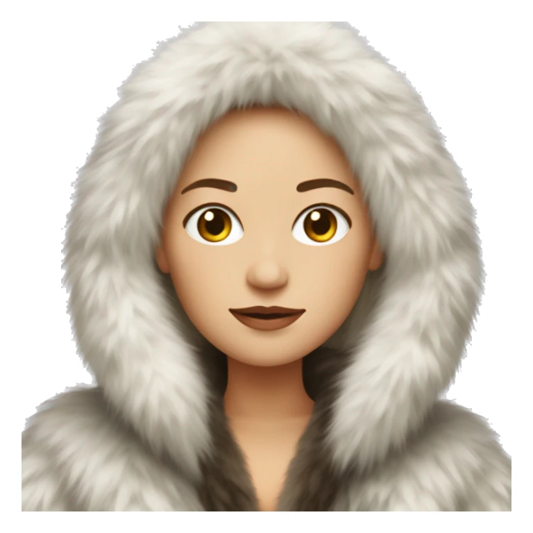 White woman in giant fur coat sticker