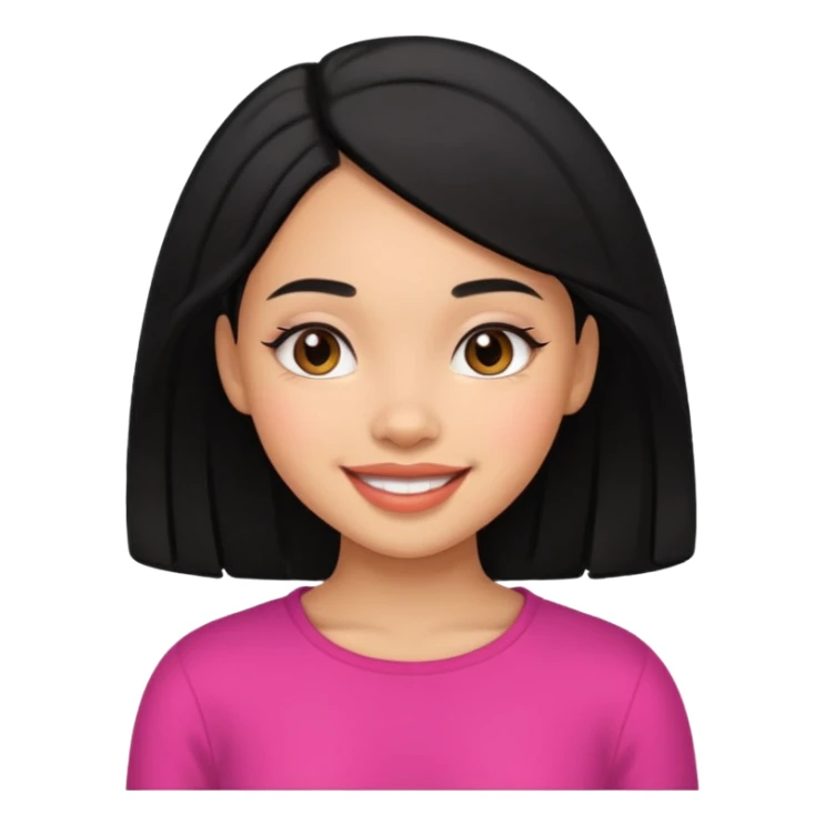 Cute lightskin girl with black hair sticker