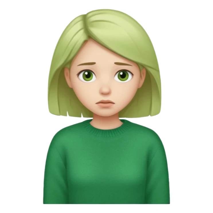 girl has sore throat in green sweater sticker