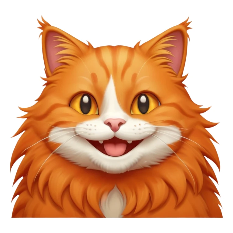 happy orange cat with big smile sticker