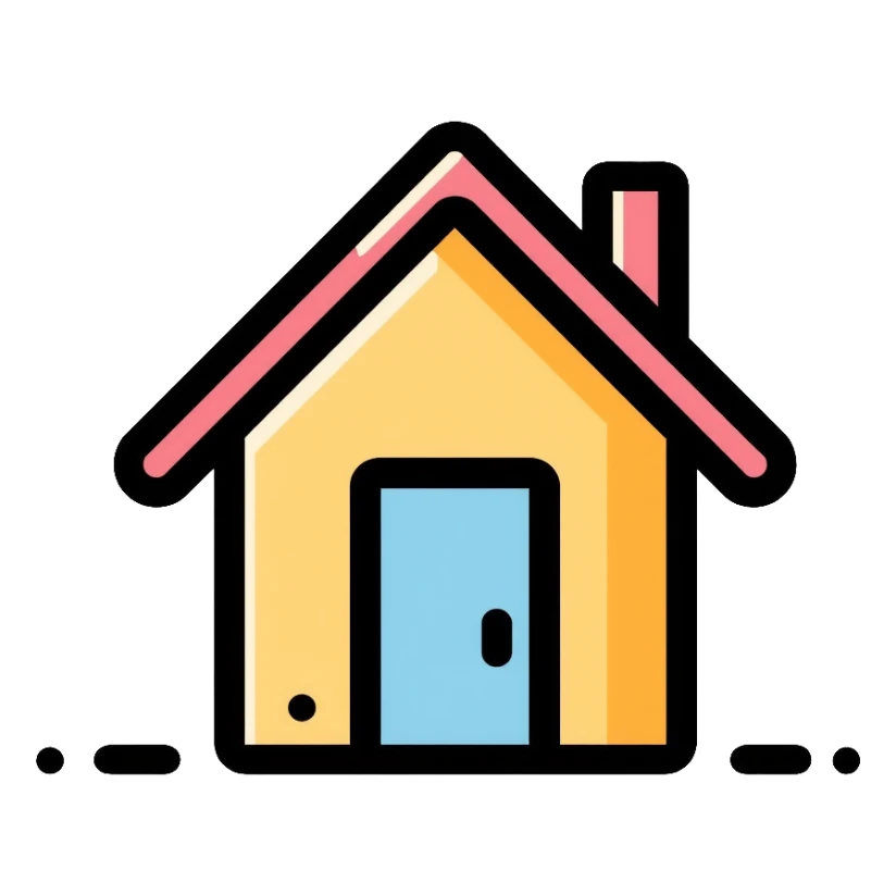 Home house with roof and door sticker