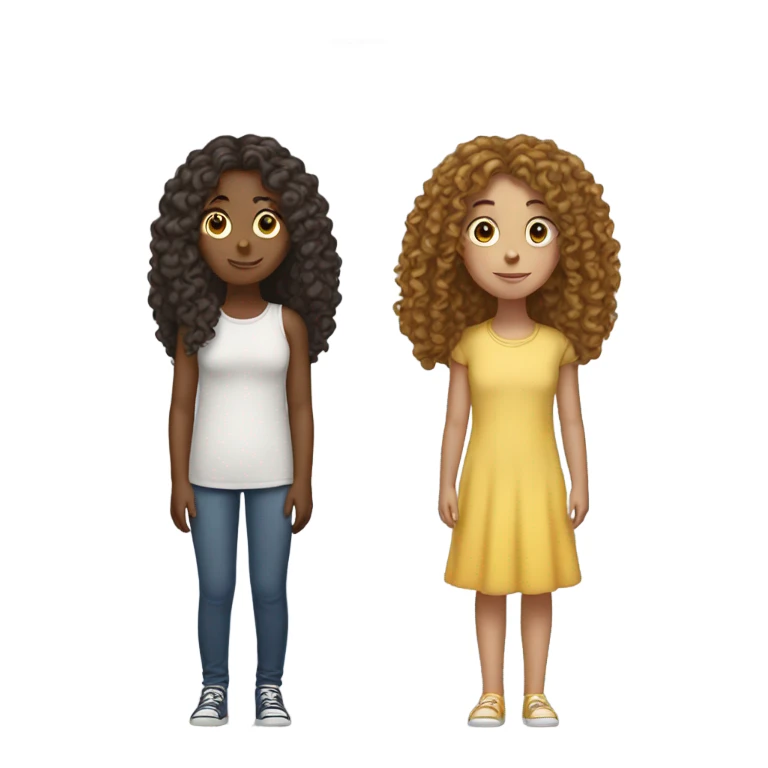 Two girls one tall one short  sticker