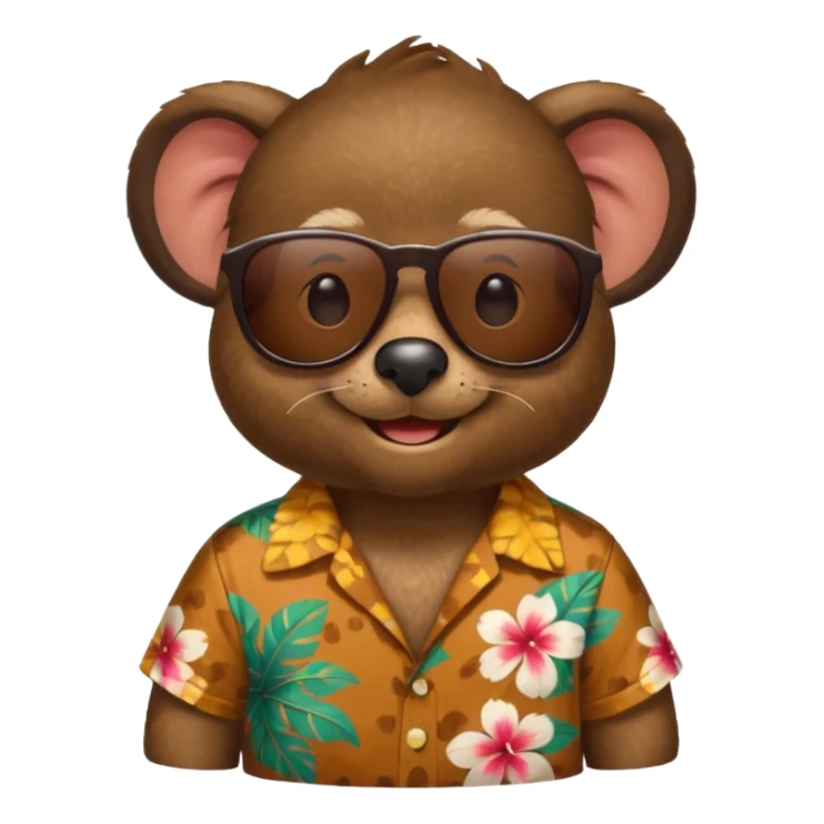 mole with aloha shirt wearing sunglasses sticker