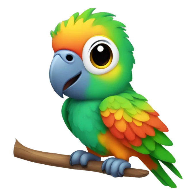 Colorful baby parrot sticker