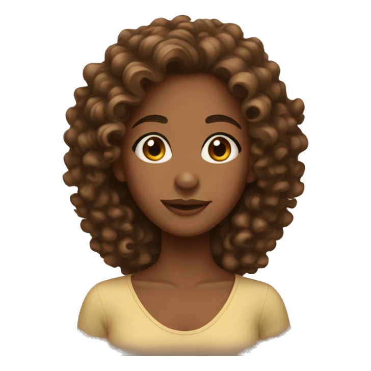 A brown-skinned girl with curly hair sticker