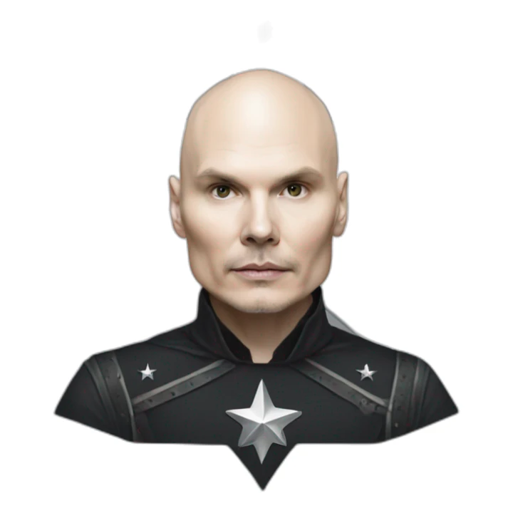 Billy corgan with a silver star on his t-shirt sticker
