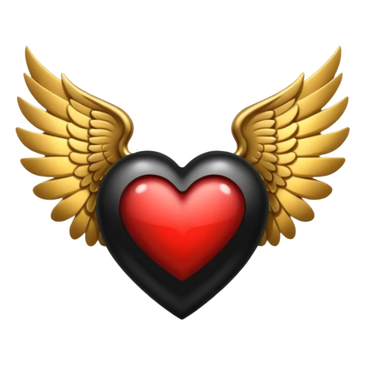 heart with black and gold wings sticker